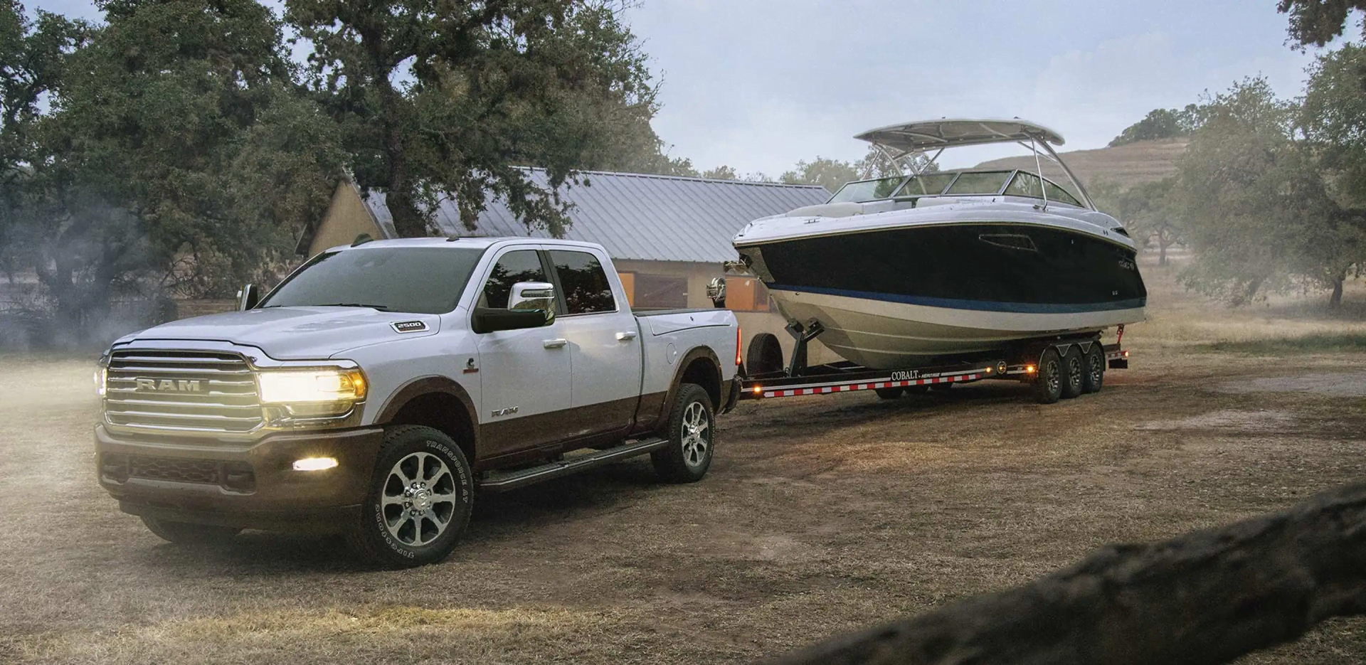 2023 RAM 2500 towing a boat.